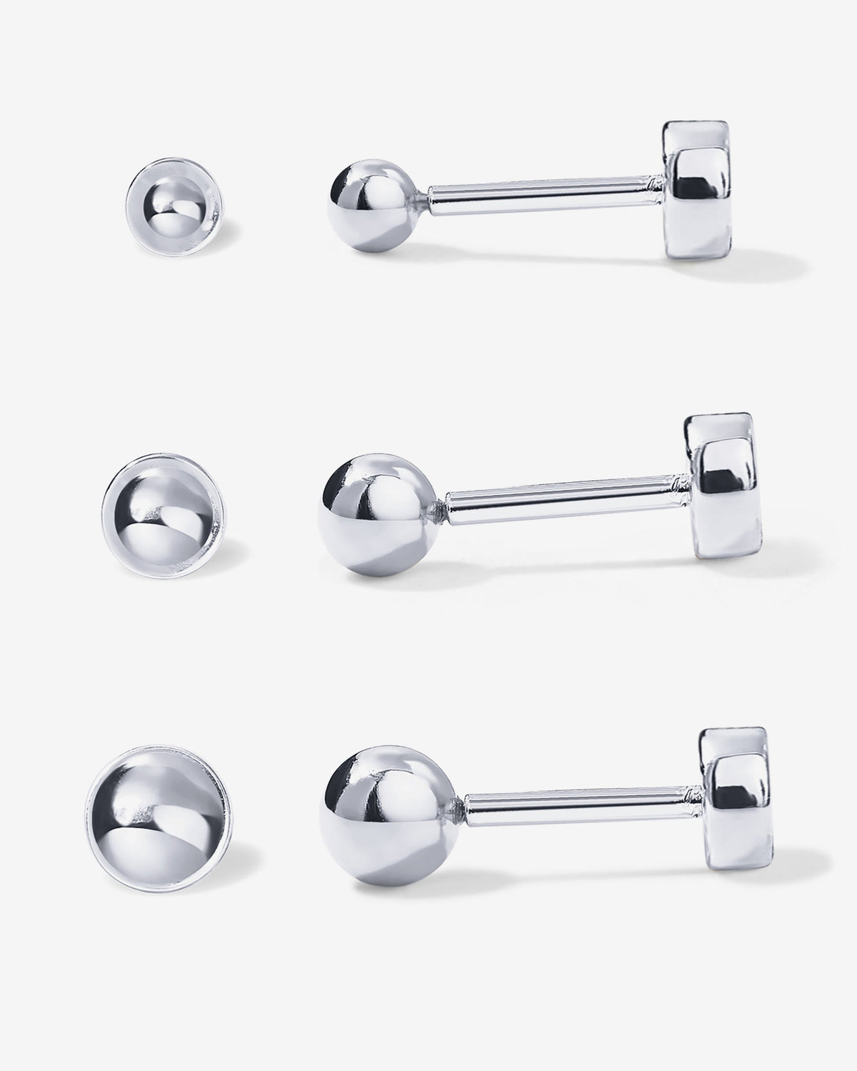 Flat Back Ball Stud Earring Pack