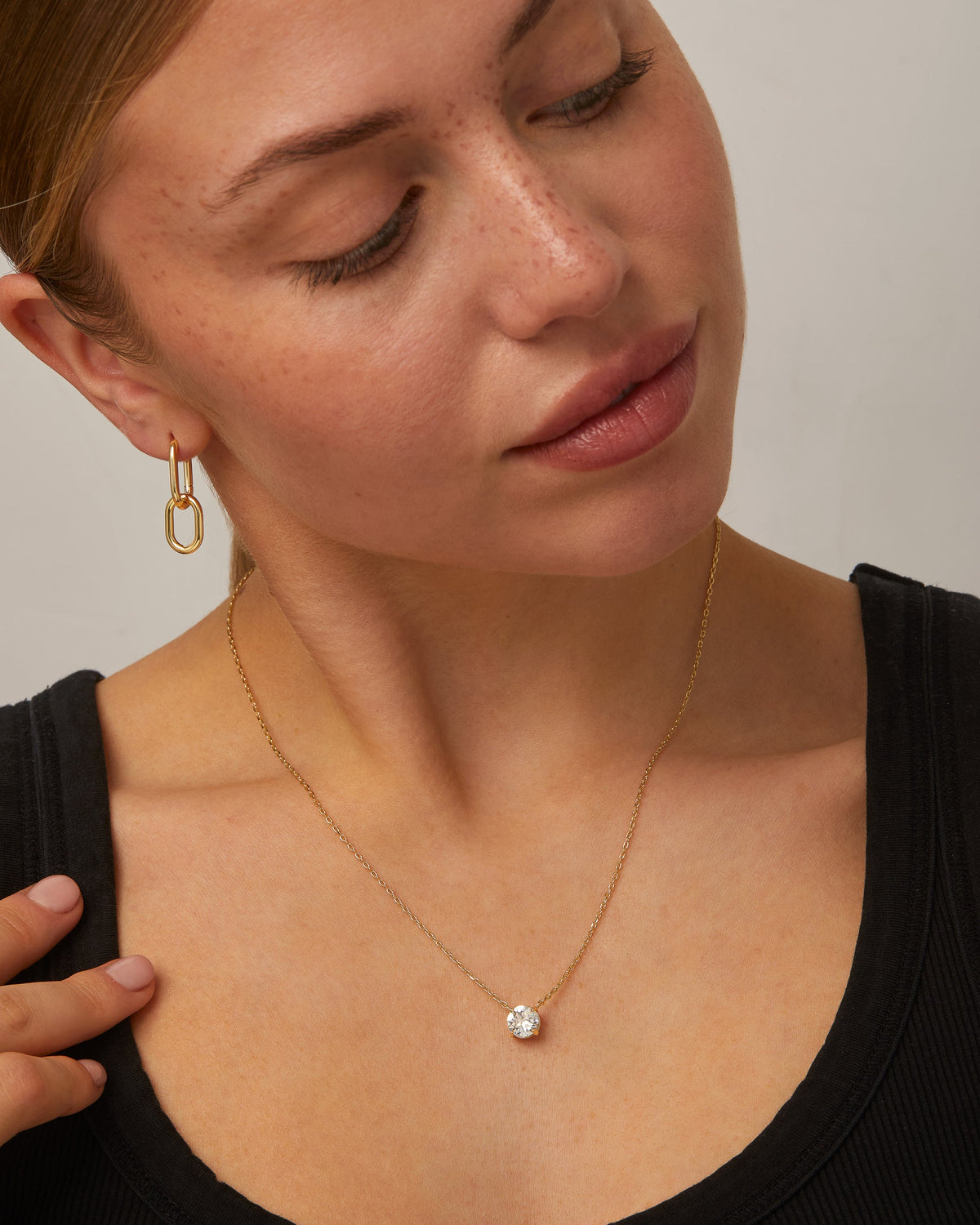 Vermeil Solitaire Necklace