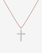 Vermeil Cubic Zirconia Cross Pendant