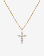Vermeil Cubic Zirconia Cross Pendant