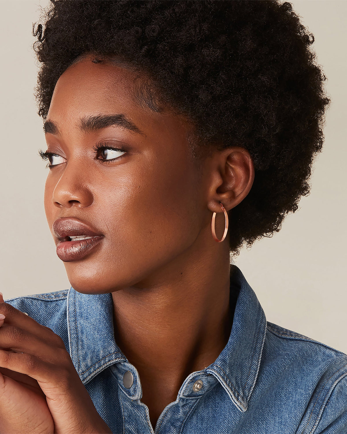 Vermeil Square Tube Hoops