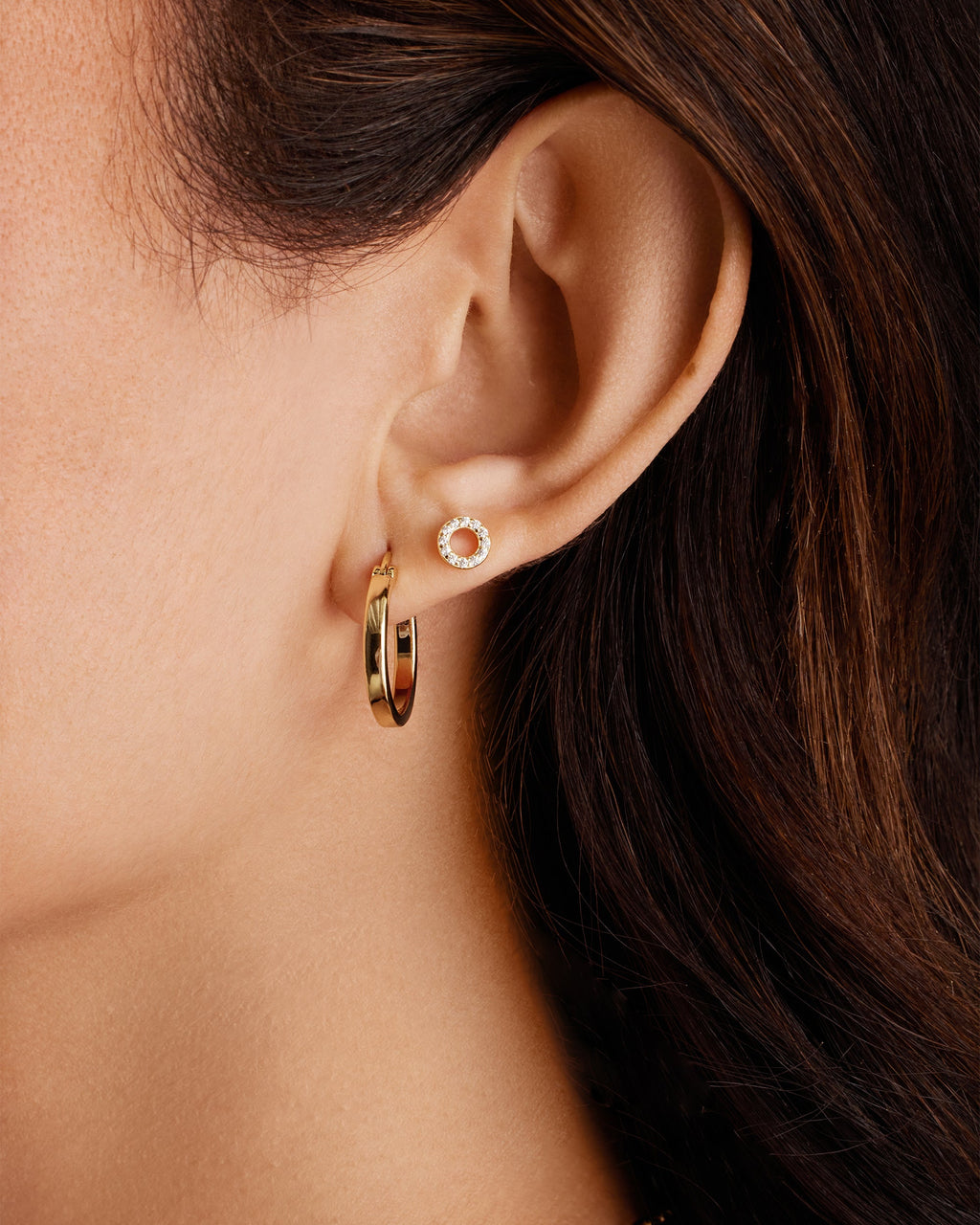 Vermeil Square Tube Hoops
