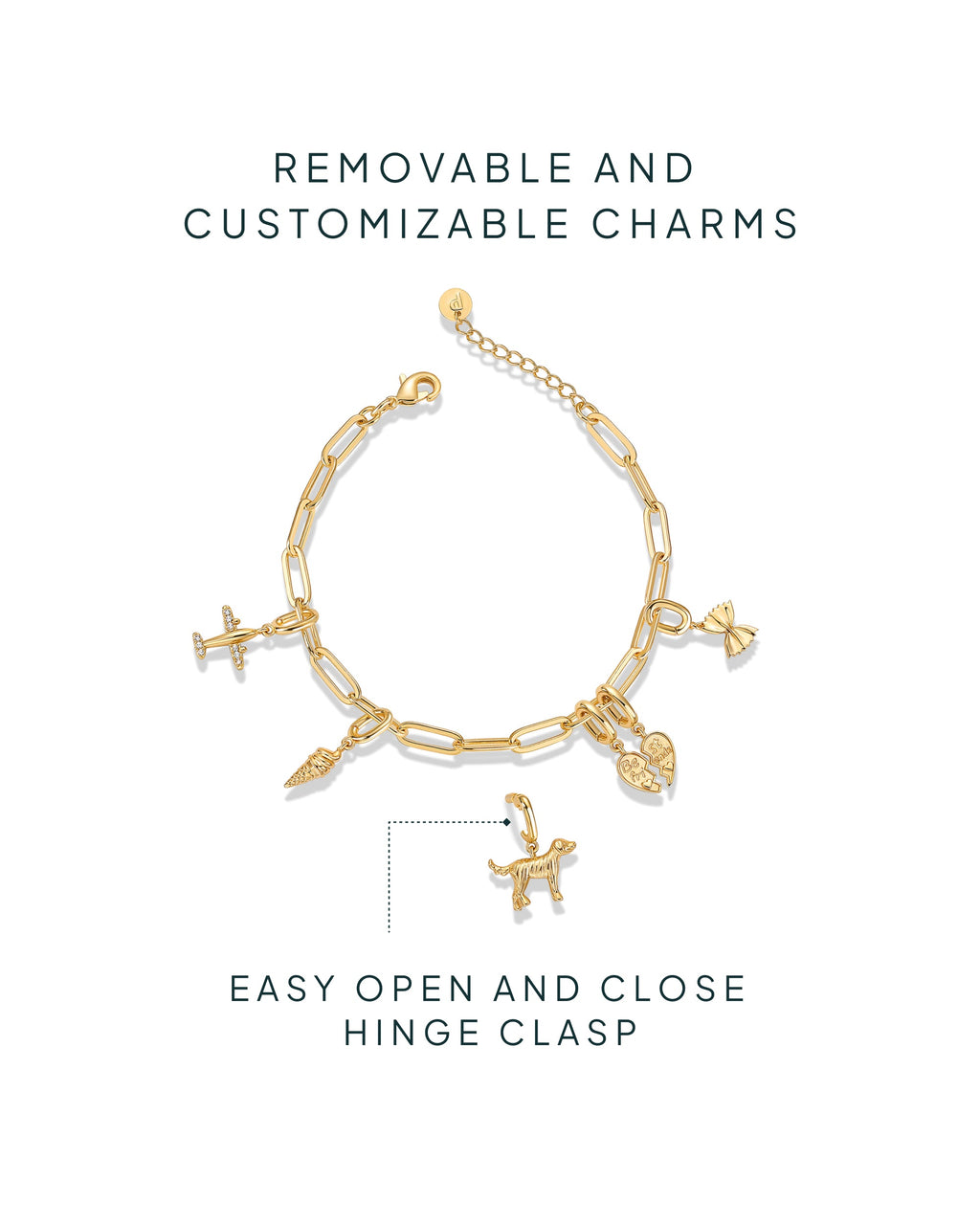 Cherished Connections Charm Paperclip Bracelet Set