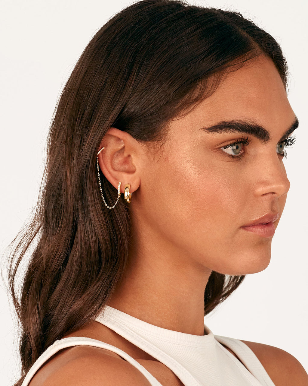 Ear Cuff Dangle Chain Earrings