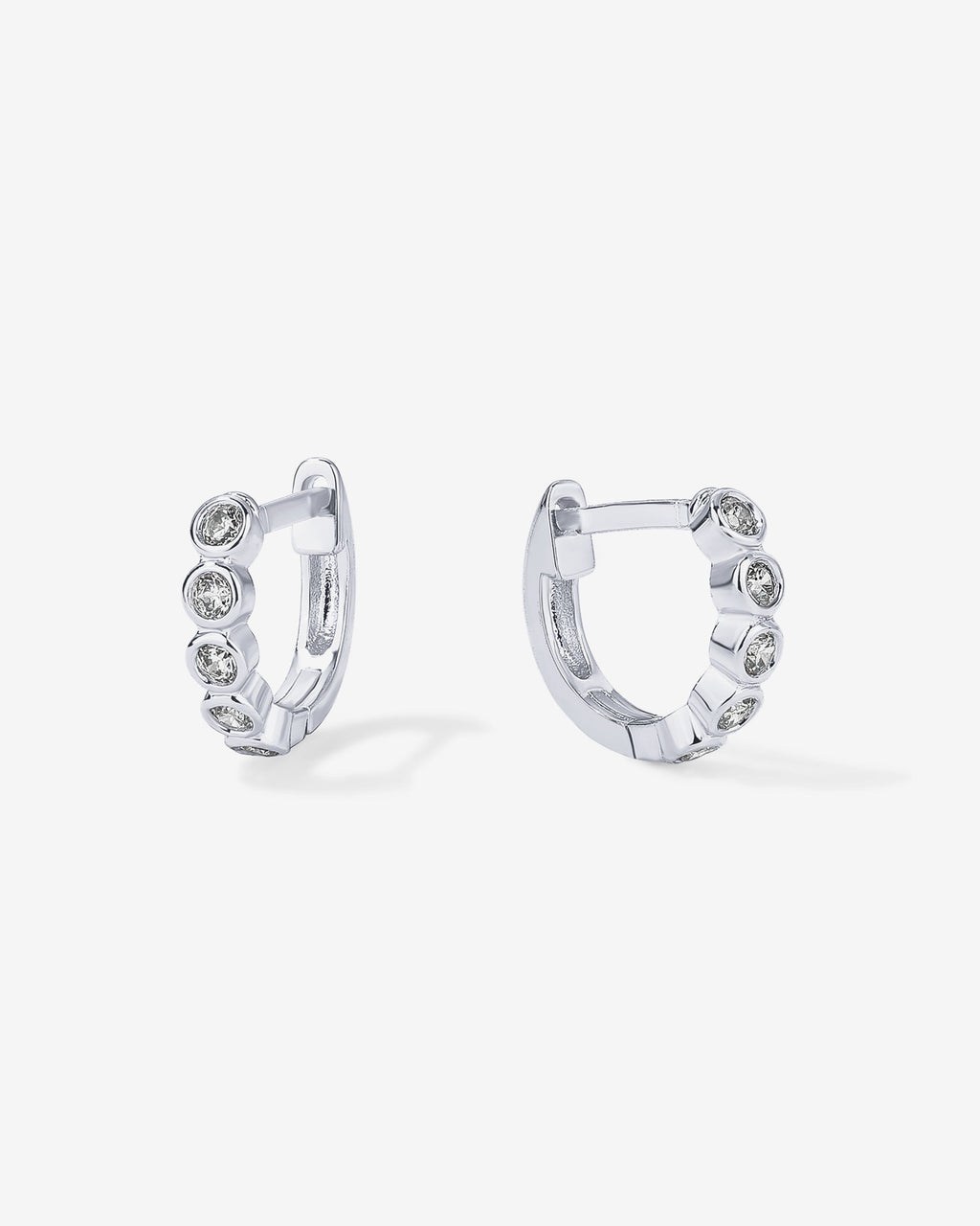 Bezel Set Huggies