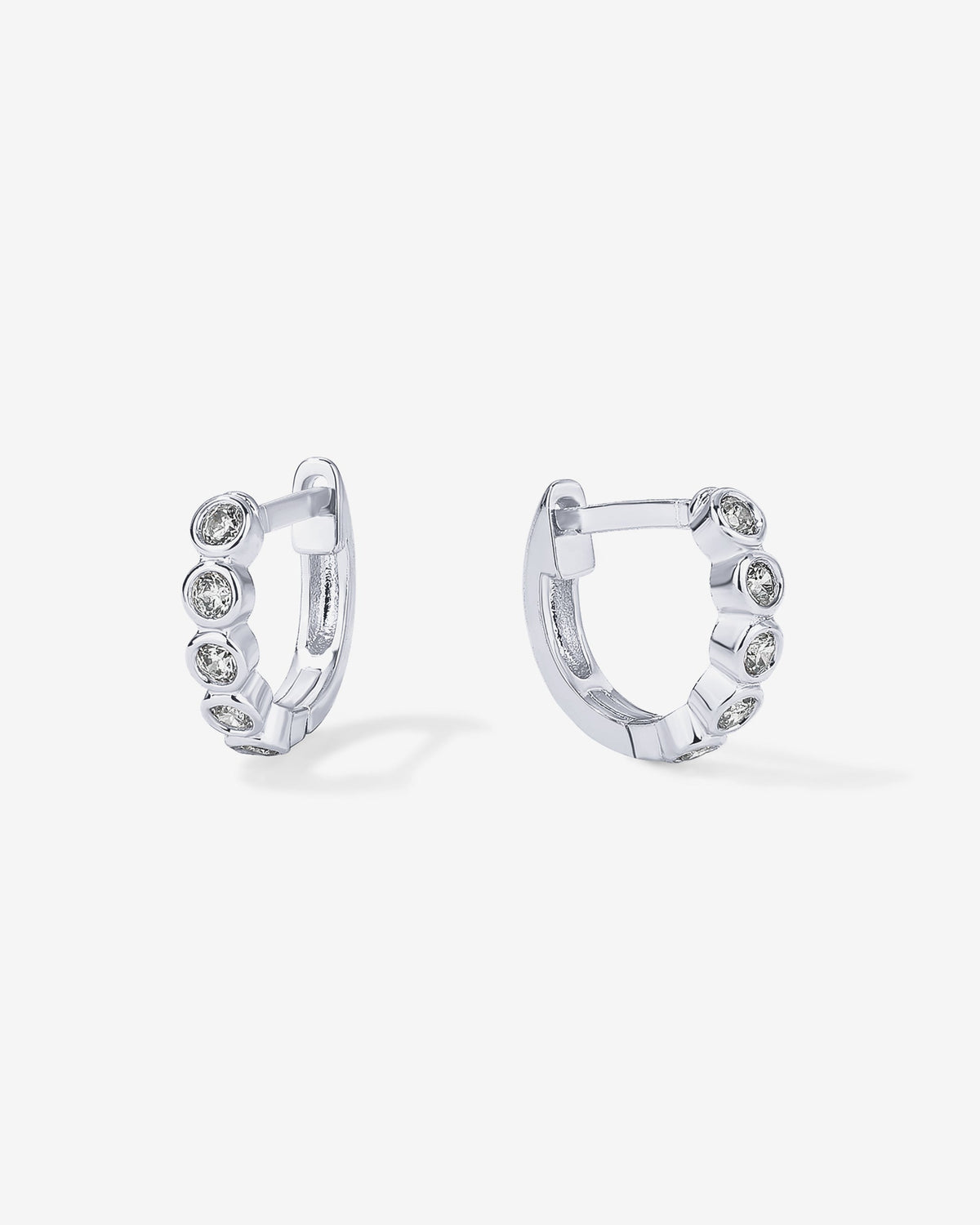 Bezel Set Huggies