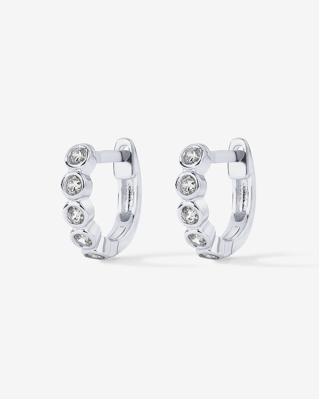 Bezel Set Huggies