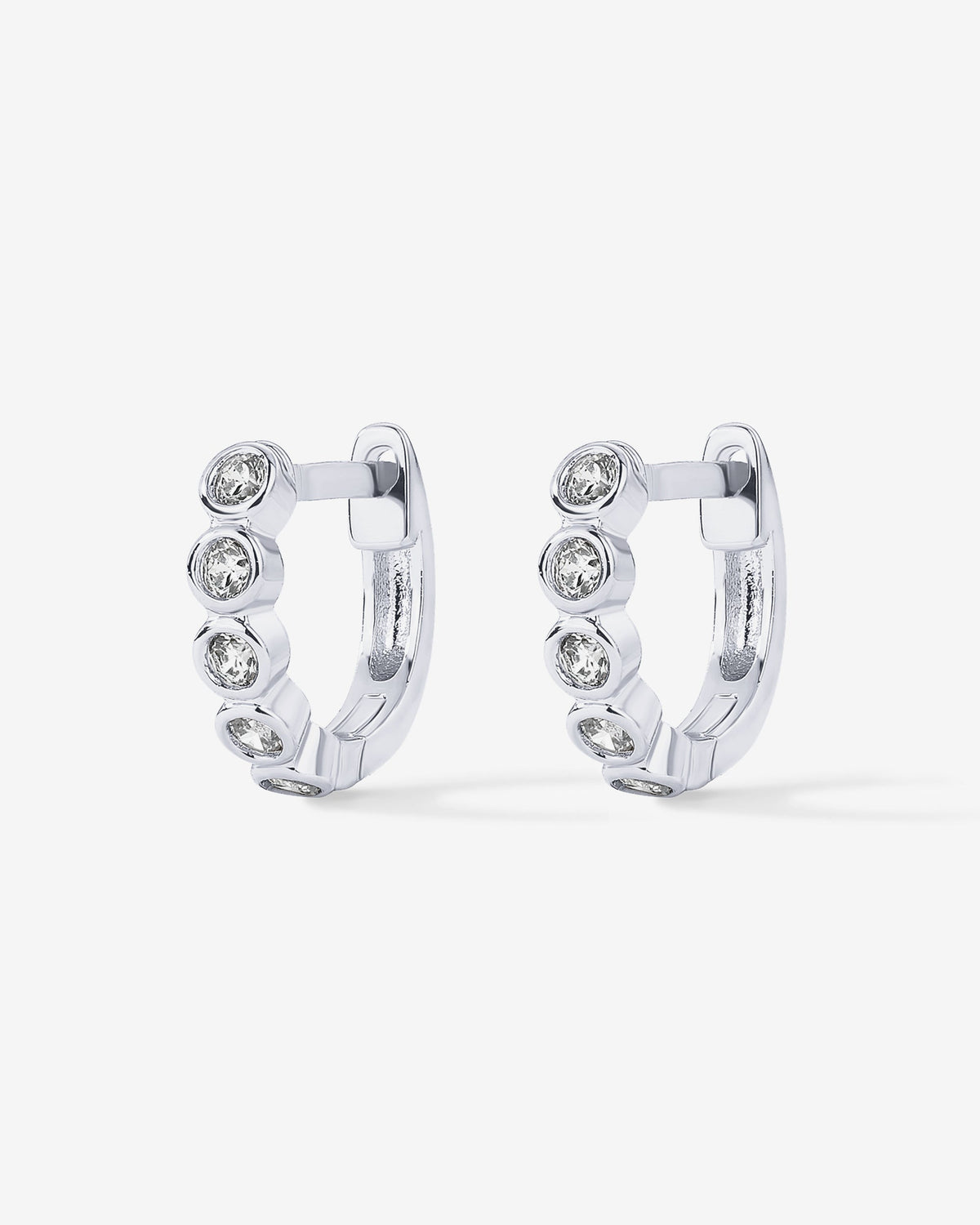 Bezel Set Huggies