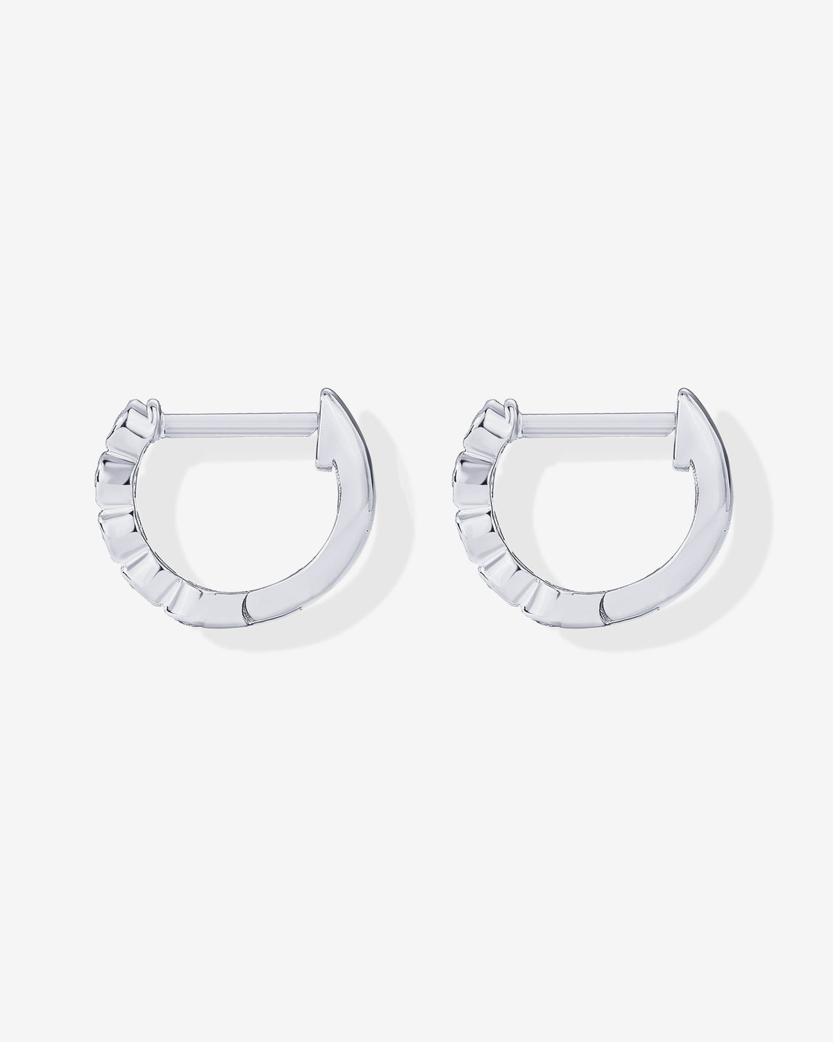 Bezel Set Huggies