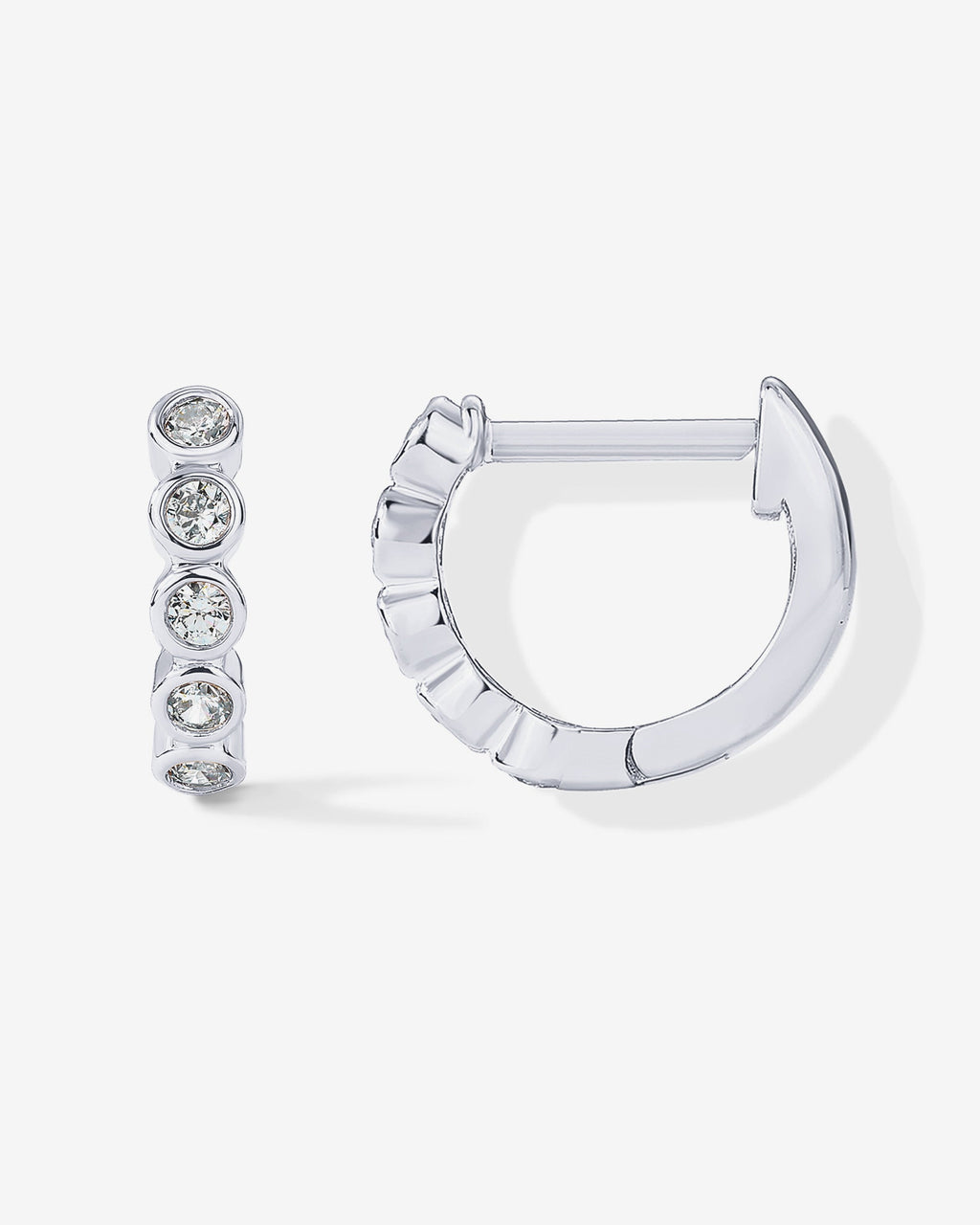 Bezel Set Huggies