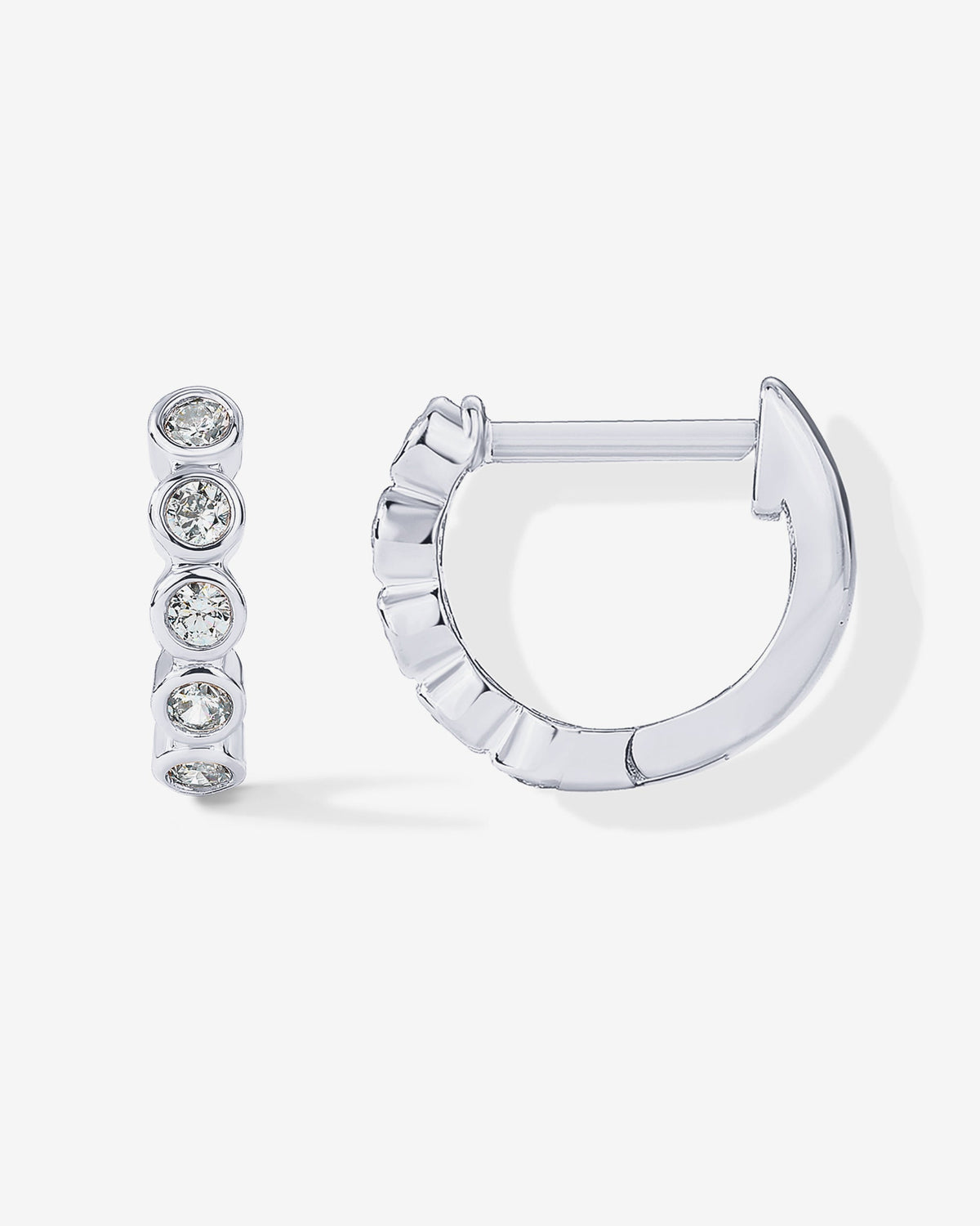Bezel Set Huggies
