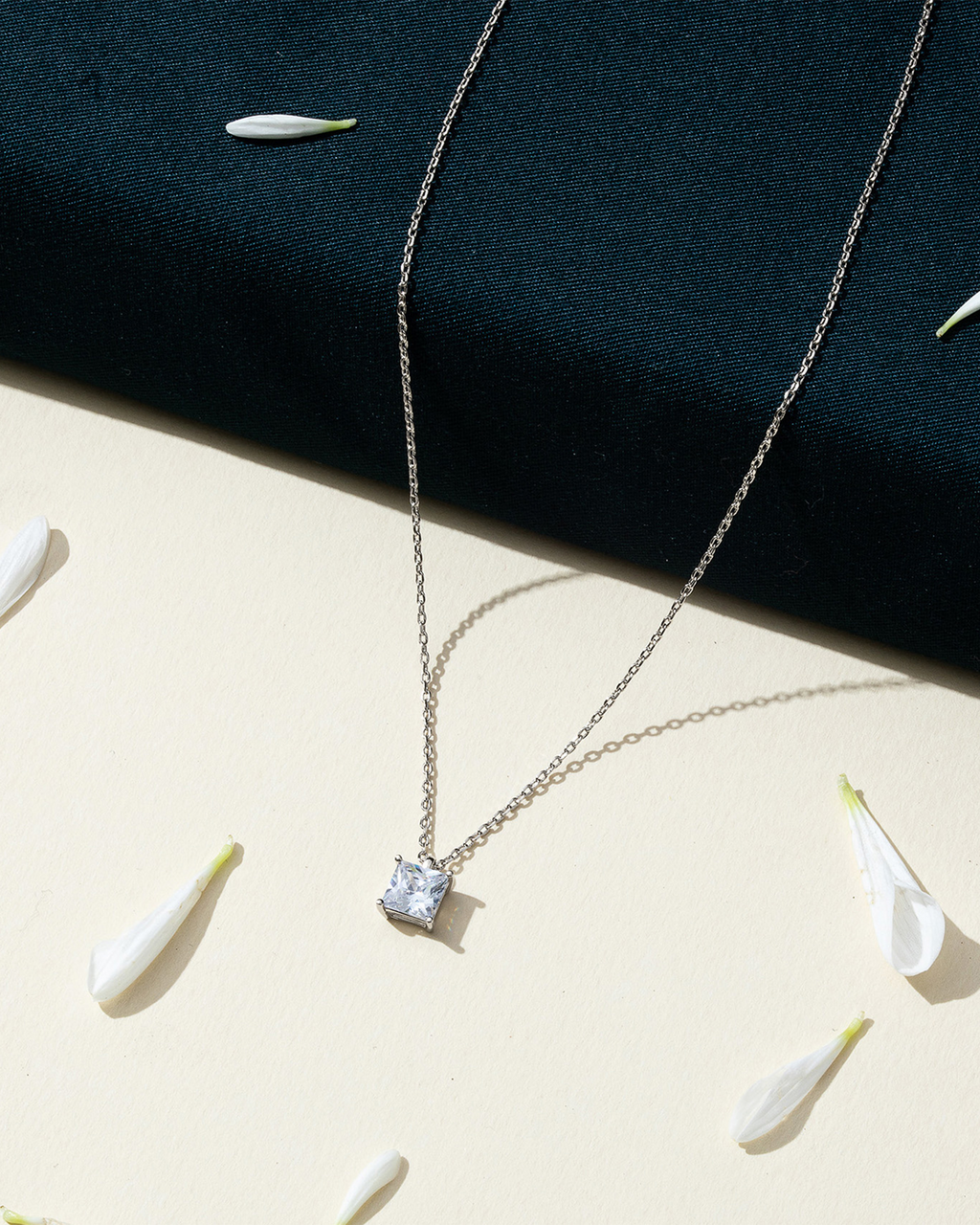 Princess Cut Pendant Necklace