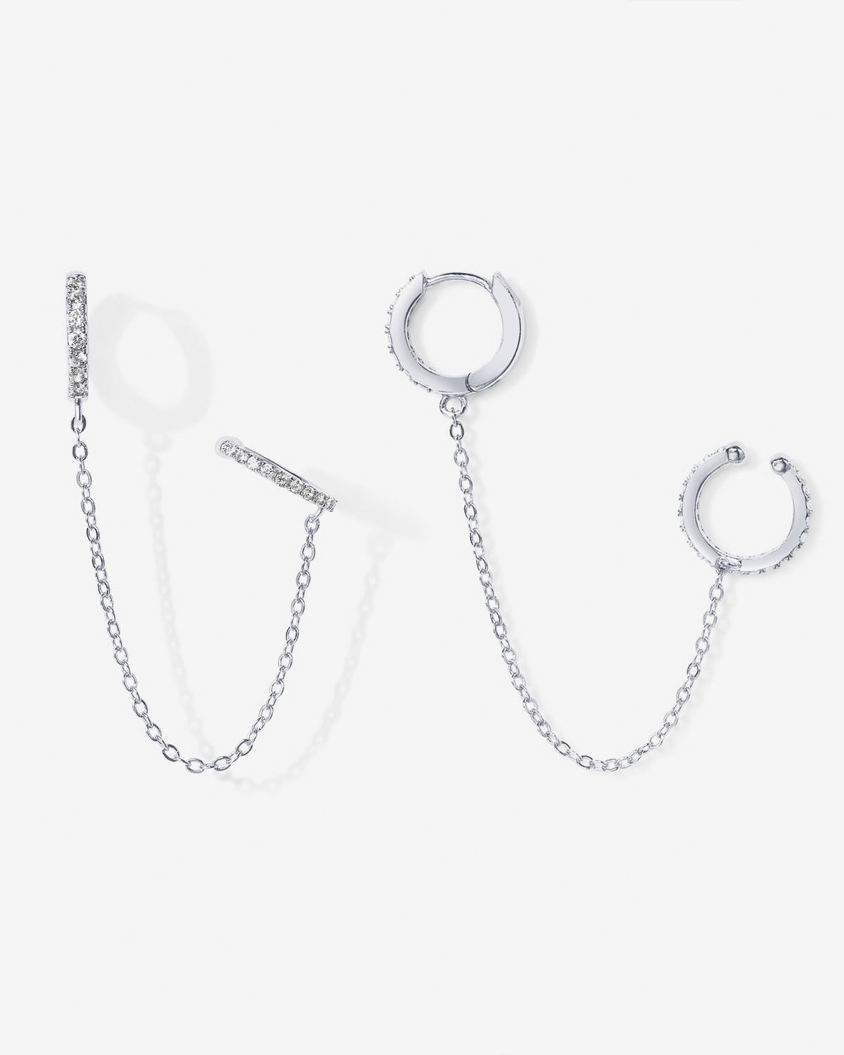 Ear Cuff Dangle Chain Earrings