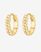 Vermeil Twisted Baguette Huggies