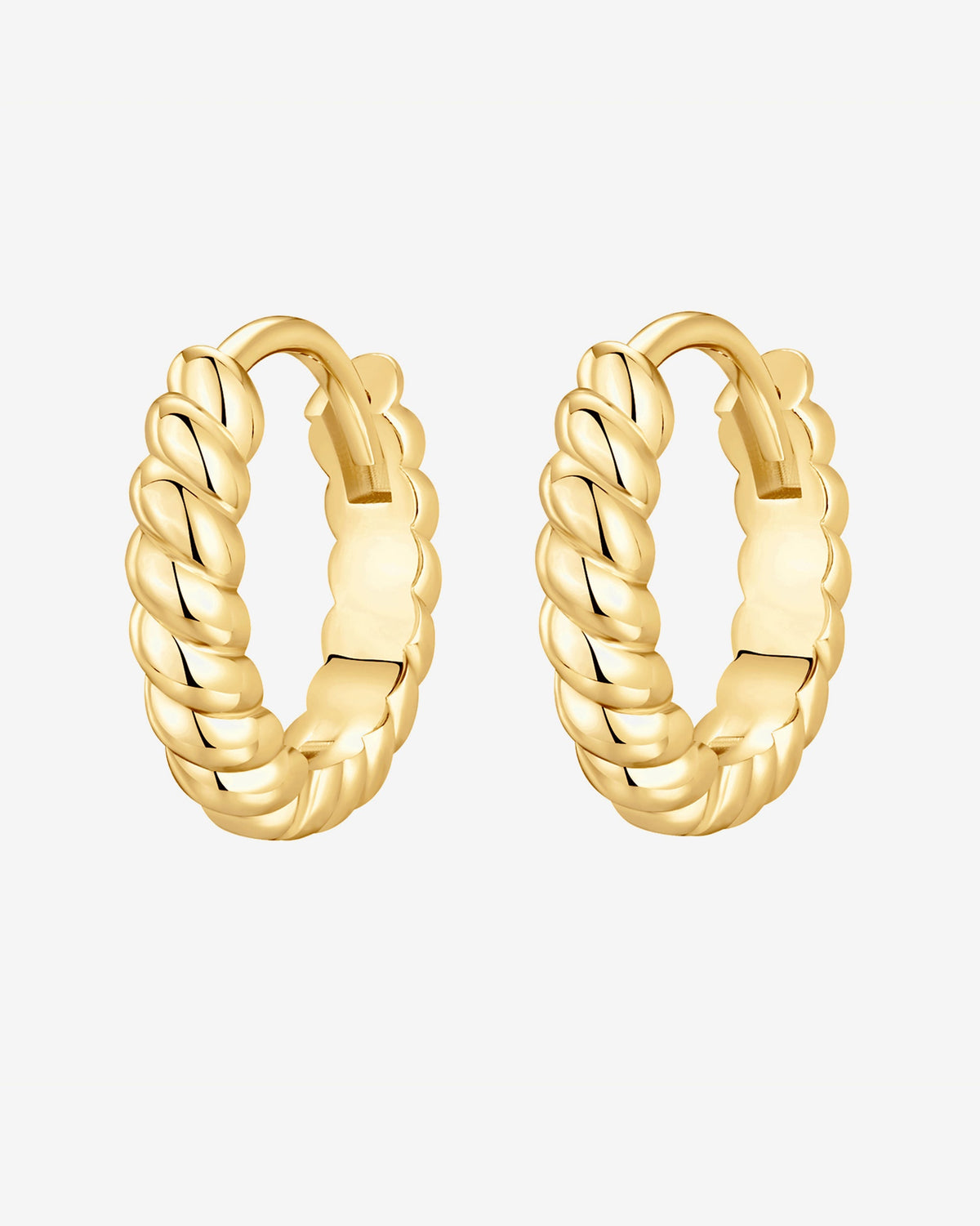 Vermeil Twisted Baguette Huggies