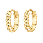 Vermeil Twisted Baguette Huggies
