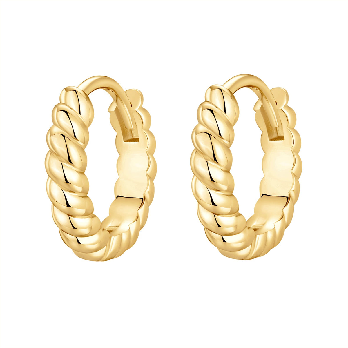 Vermeil Twisted Baguette Huggies