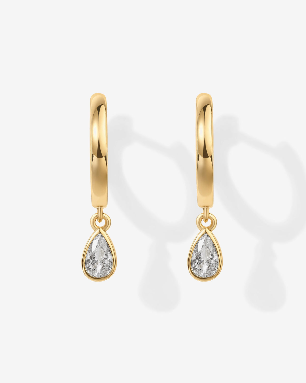 Vermeil Drop Pear Huggies