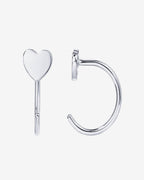 Heart Half Hoop Huggie