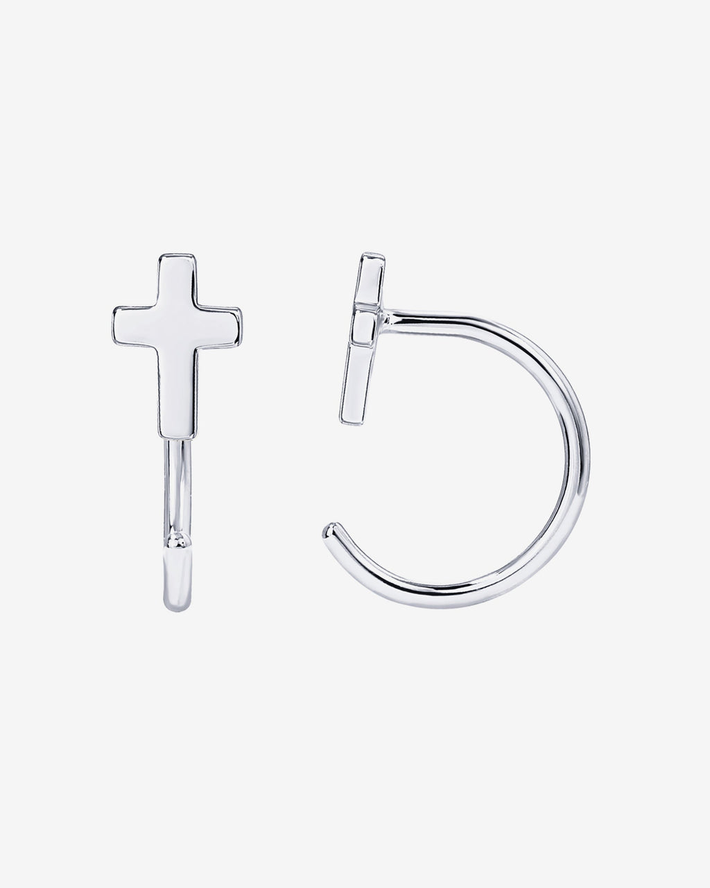 Cross Half Hoop Huggies
