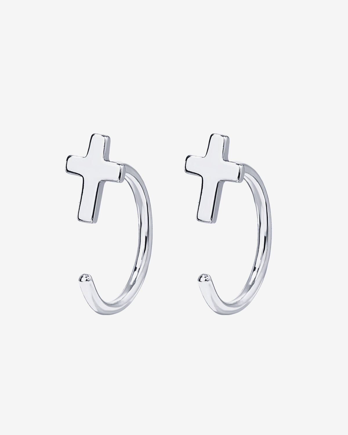 Cross Half Hoop Huggies
