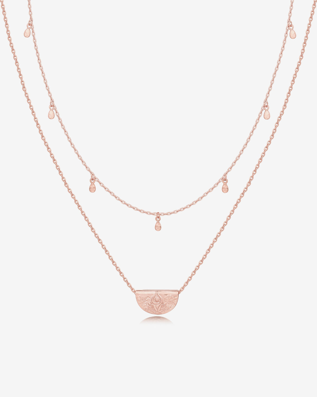 Layered Droplet Station Necklace
