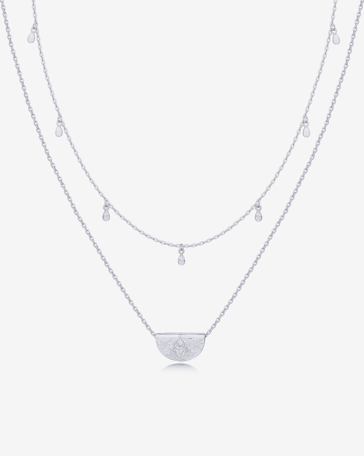 Layered Droplet Station Necklace