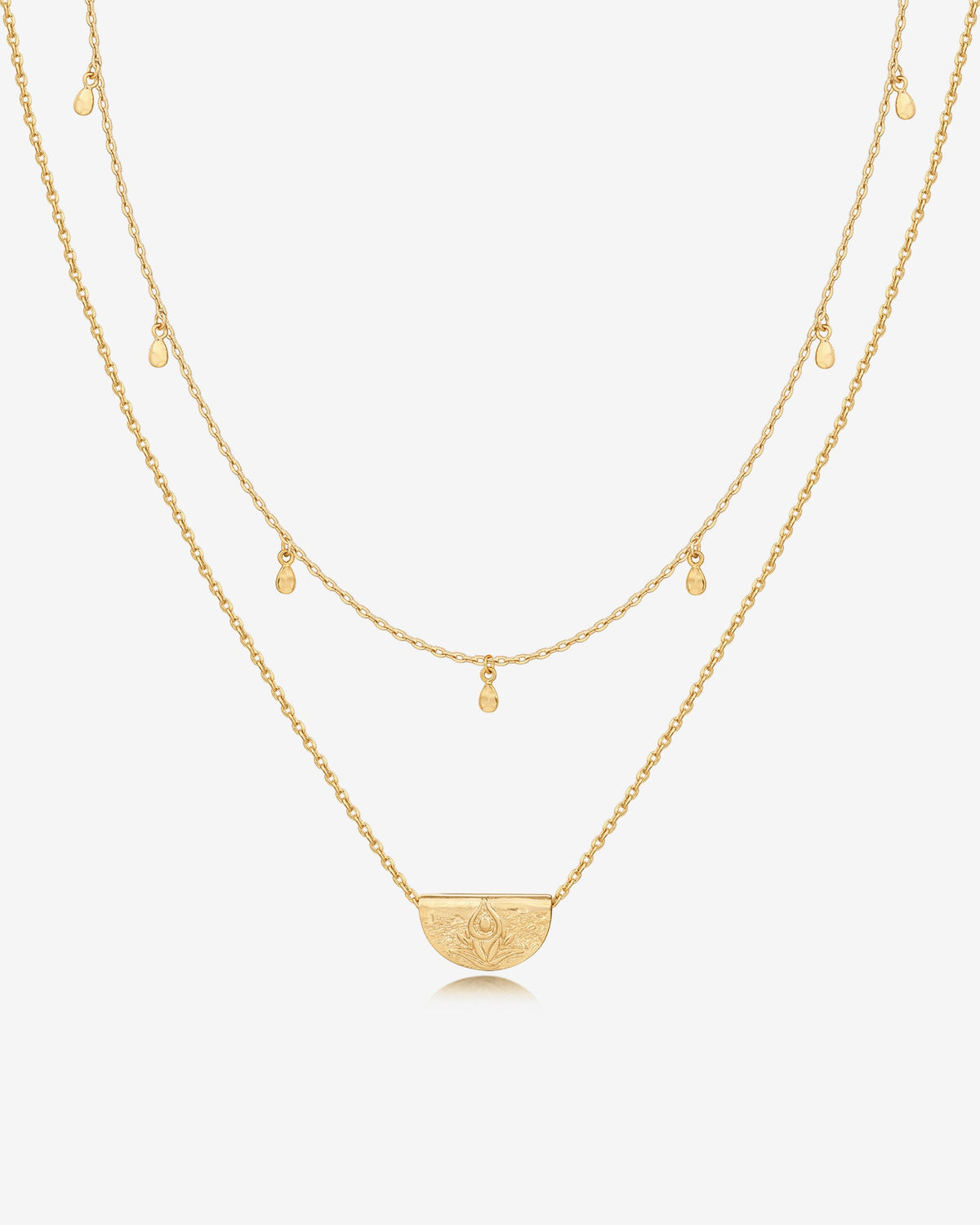 Layered Droplet Station Necklace