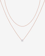 Layered Baguette Pendant Necklace