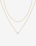Layered Baguette Pendant Necklace