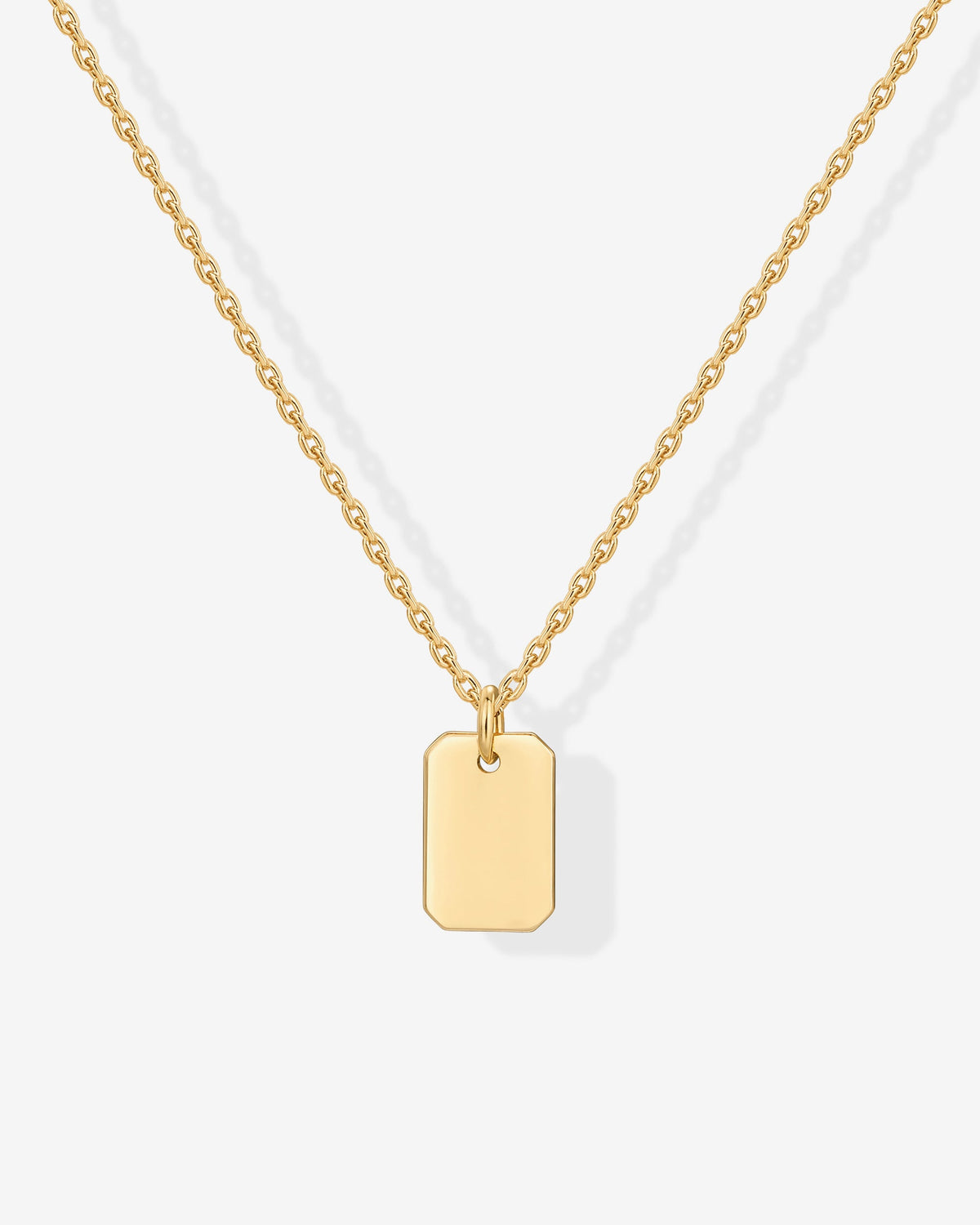 Layered Dog Tag Pendant Necklace