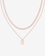Layered Dog Tag Pendant Necklace