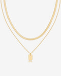 Layered Dog Tag Pendant Necklace