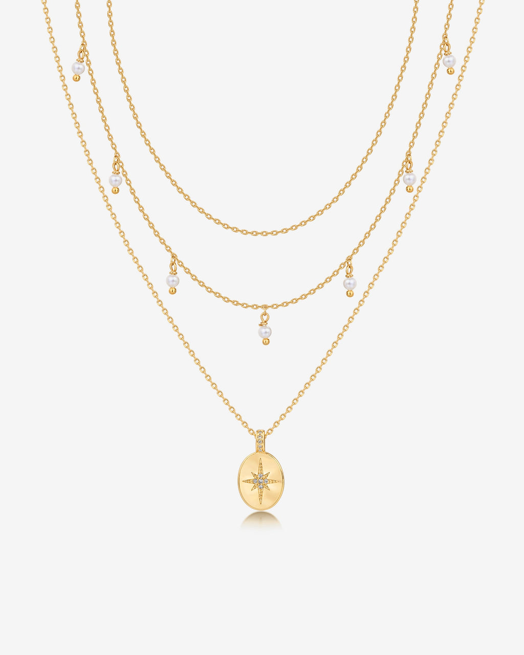Layered North Star Pendant Necklace