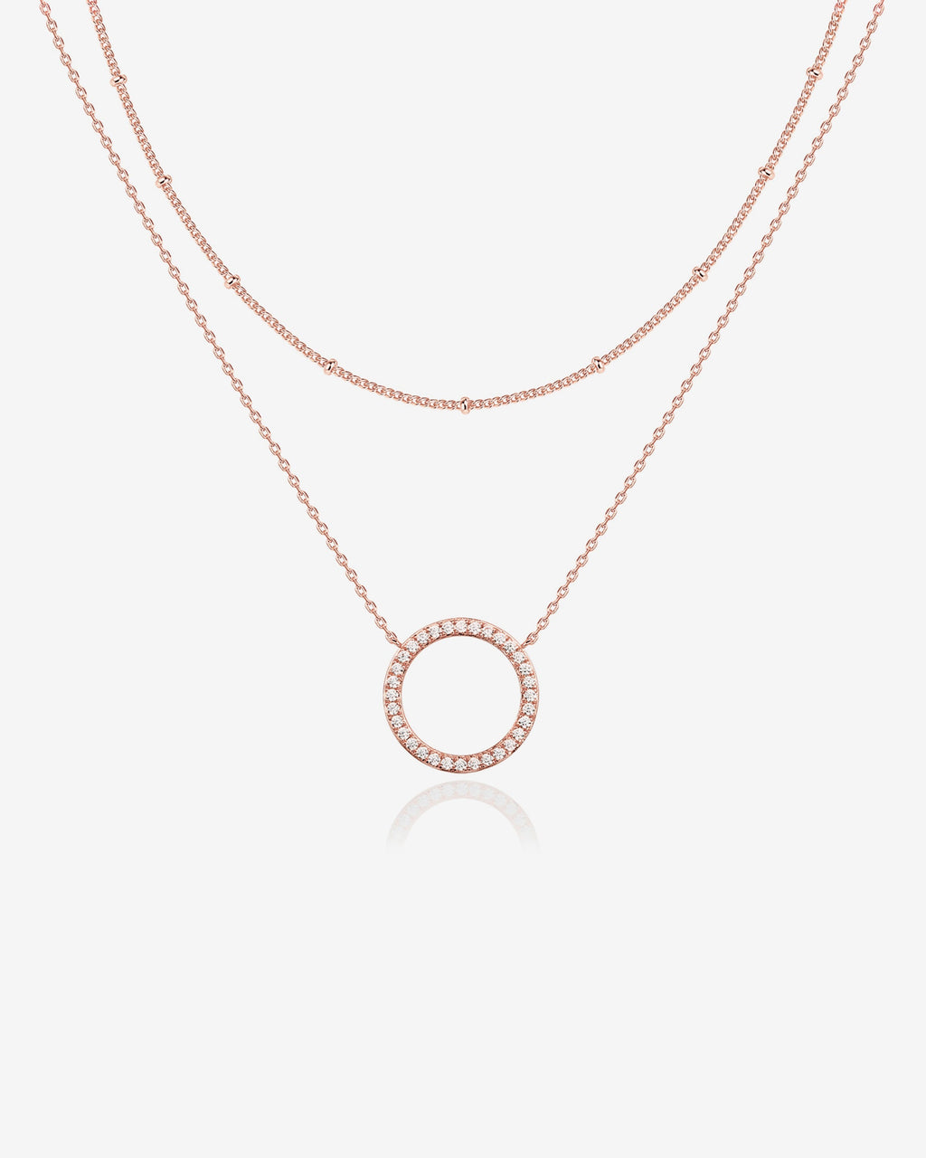 Layered Open Circle Pendant Necklace
