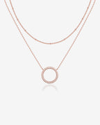 Layered Open Circle Pendant Necklace