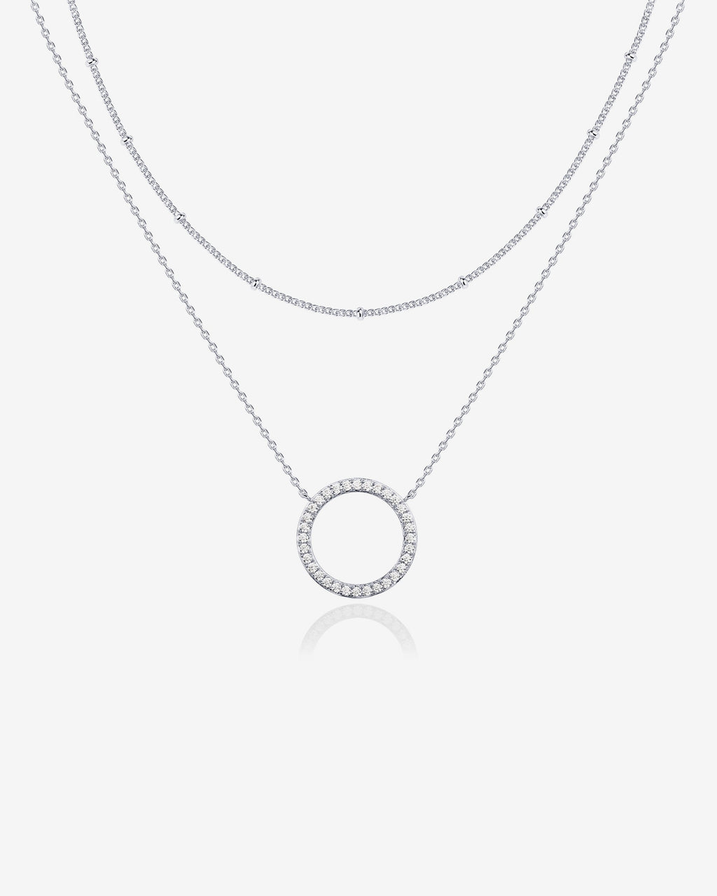 Layered Open Circle Pendant Necklace