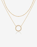 Layered Open Circle Pendant Necklace