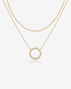 Layered Open Circle Pendant Necklace