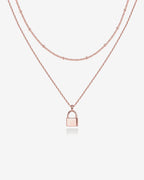 Layered Lock Pendant Necklace