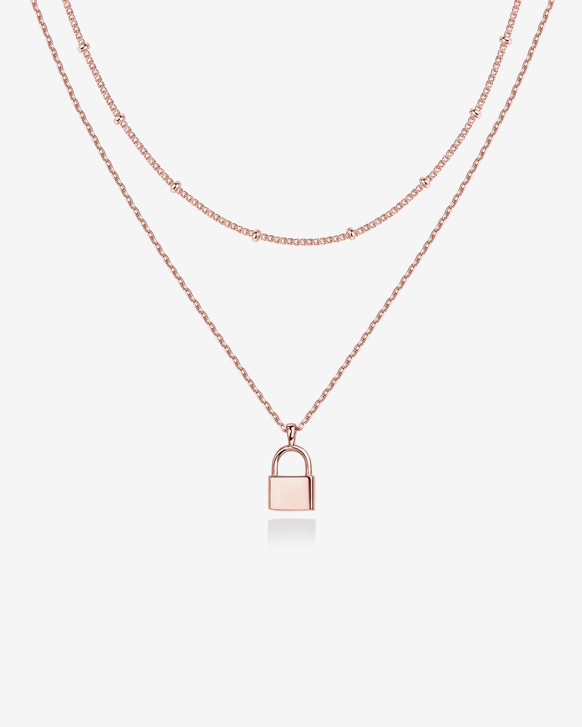 Layered Lock Pendant Necklace