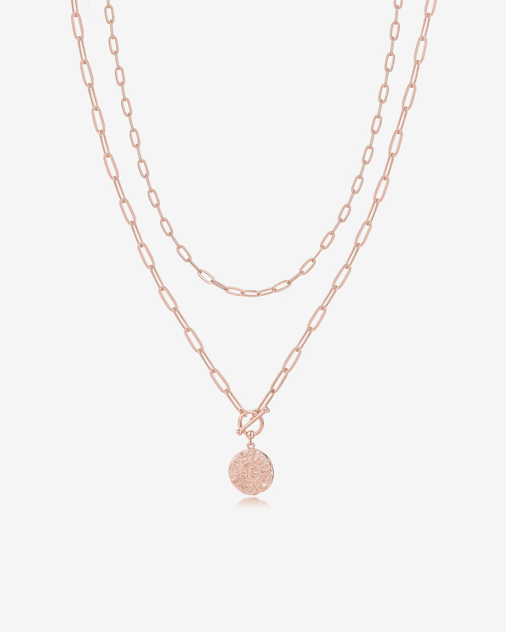 Layered Pendant Paperclip Necklace
