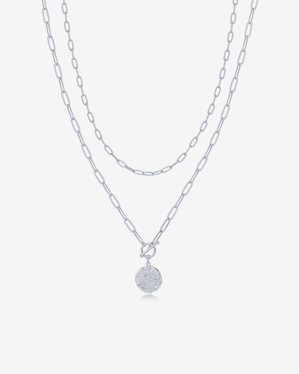 Layered Pendant Paperclip Necklace