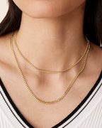 Layered Curb Link Chain Necklace