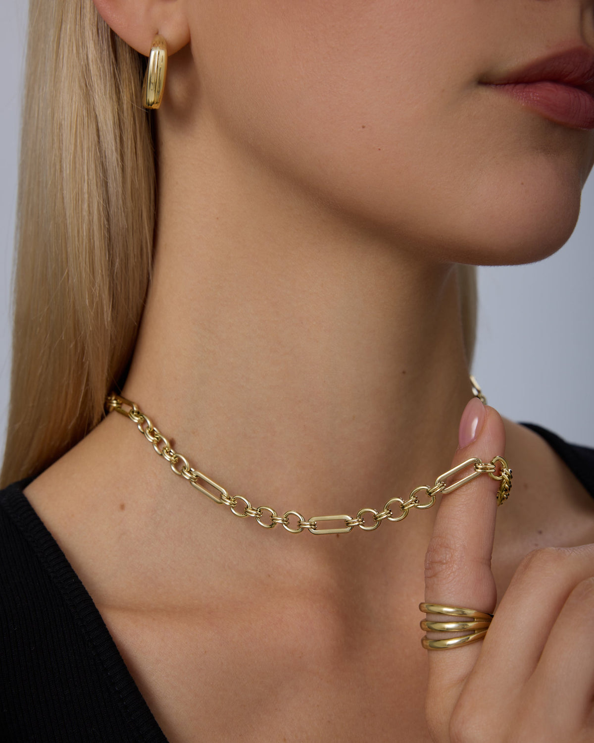 Waterproof Mixed Link Chain Necklace