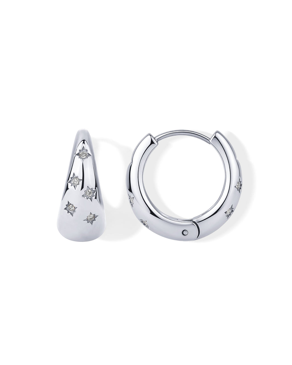 Waterproof Starburst Chunky Huggie Hoops