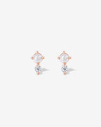 Pearl & Crystal Stud Screw Back Earrings