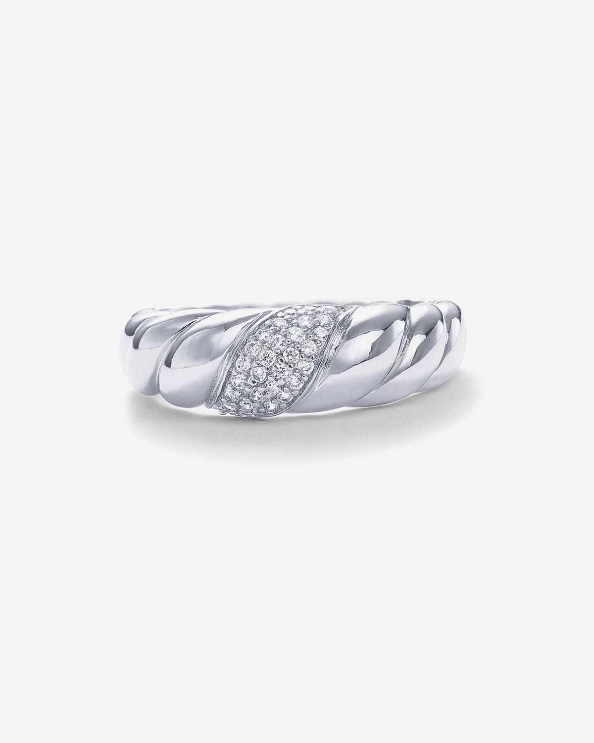Cubic Zirconia Croissant Ring