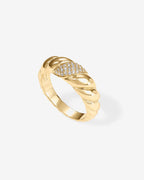 Cubic Zirconia Croissant Ring