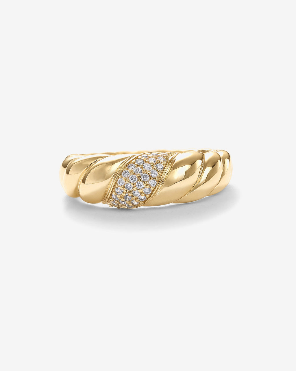 Cubic Zirconia Croissant Ring